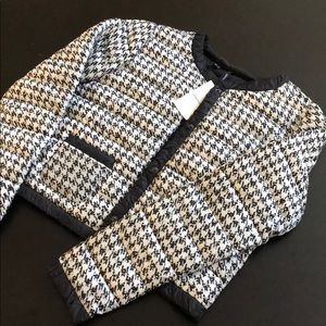 MANGO Houndstooth Puffer Jacket NWT
